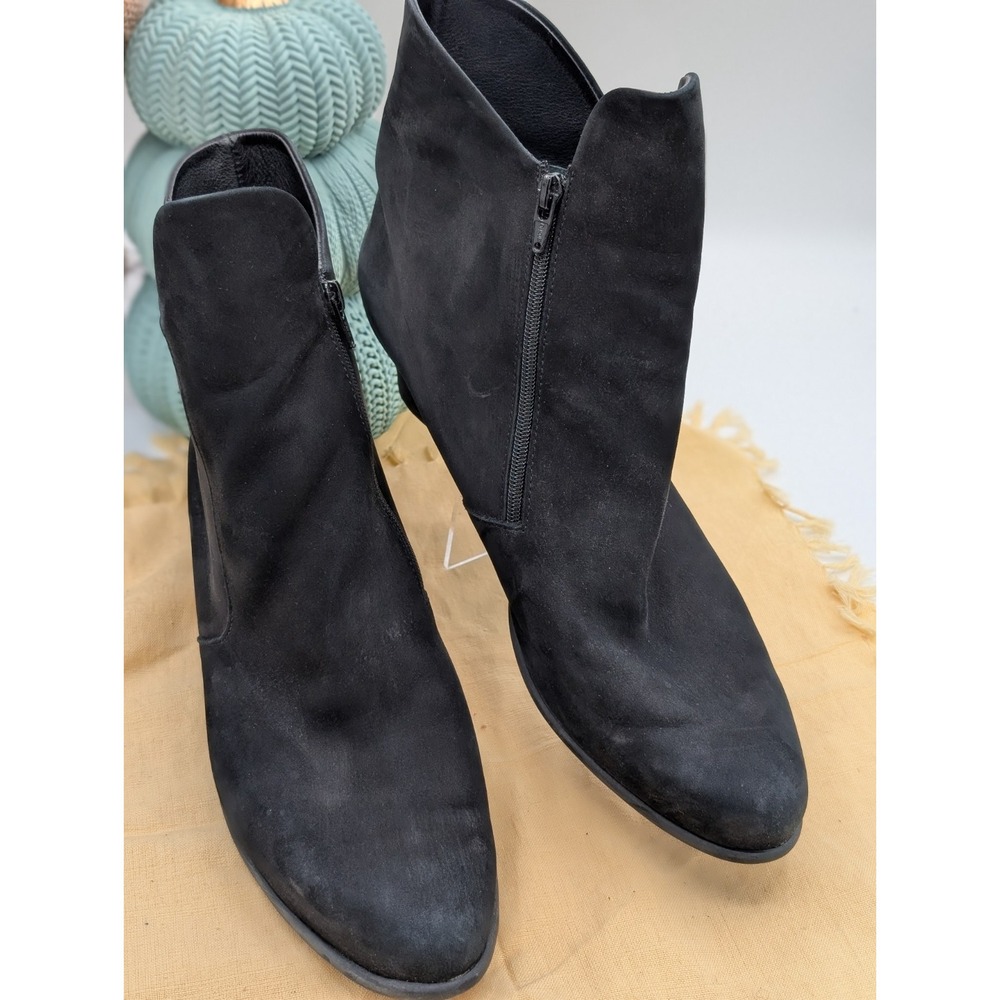 Arche France LN Black Suede Wedge Ankle Booties Side Zip Comfort Boot Shoes 40 9
